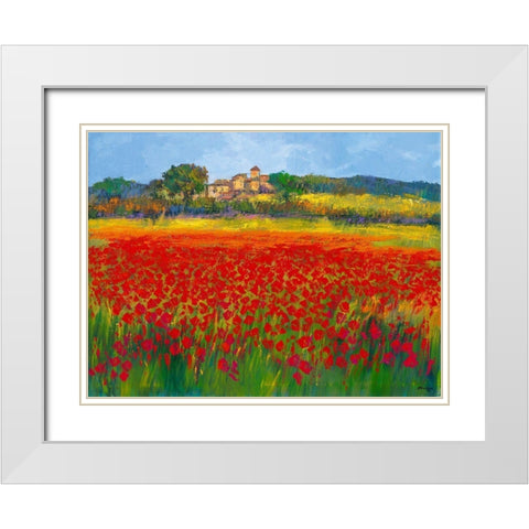 Mallorca en primavera White Modern Wood Framed Art Print with Double Matting by Camargo, Jesus P.