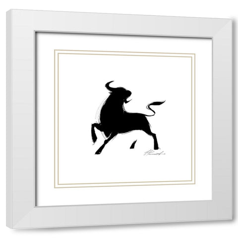 La corrida I White Modern Wood Framed Art Print with Double Matting by Panasenko, Inna