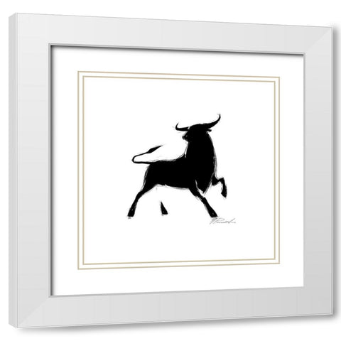La corrida III White Modern Wood Framed Art Print with Double Matting by Panasenko, Inna