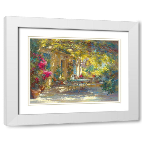 Ambiance d ete White Modern Wood Framed Art Print with Double Matting by Messely, Johan