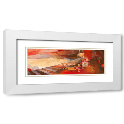 Railway Landscape White Modern Wood Framed Art Print with Double Matting by Holtkamp, Margreet