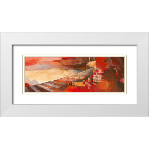 Railway Landscape White Modern Wood Framed Art Print with Double Matting by Holtkamp, Margreet