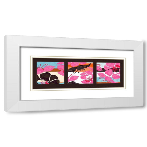 Kimono White Modern Wood Framed Art Print with Double Matting by Talva Design