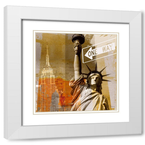 New York II White Modern Wood Framed Art Print with Double Matting by Luger, Gery