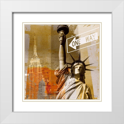 New York II White Modern Wood Framed Art Print with Double Matting by Luger, Gery