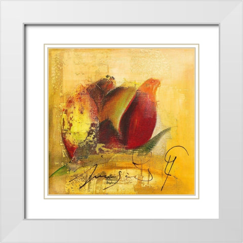 Juegas I White Modern Wood Framed Art Print with Double Matting by Leys, Gemma