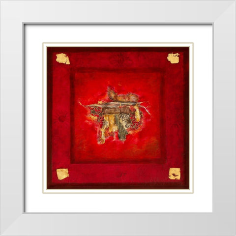Rouge baiser White Modern Wood Framed Art Print with Double Matting by Perinciolo Duluc, Lyne