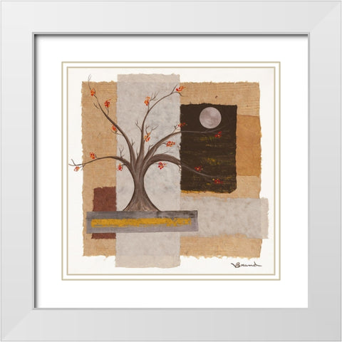 L arbre II White Modern Wood Framed Art Print with Double Matting by Brand, Valerie