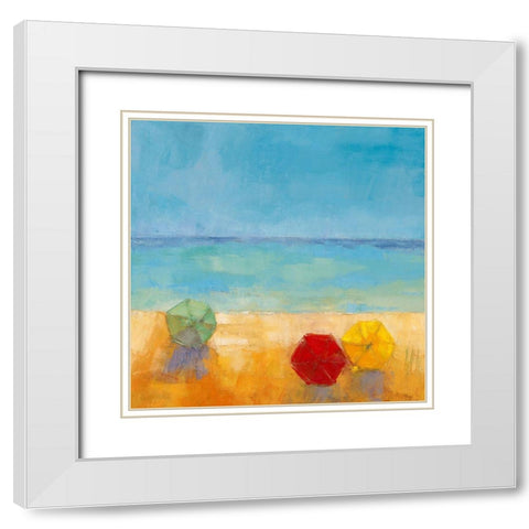 Parasols II White Modern Wood Framed Art Print with Double Matting by Pivier-Attolini, Regine