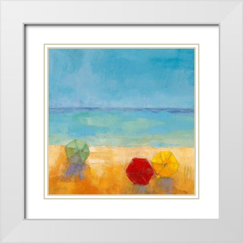 Parasols II White Modern Wood Framed Art Print with Double Matting by Pivier-Attolini, Regine