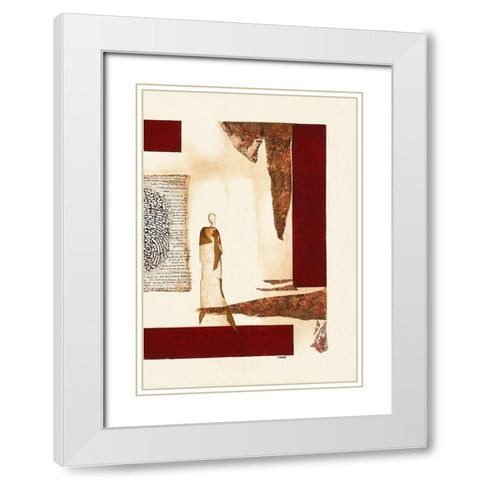 Les philosophes II White Modern Wood Framed Art Print with Double Matting by Bonnet, Sophie