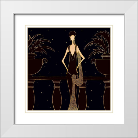 Elegance White Modern Wood Framed Art Print with Double Matting by Laly