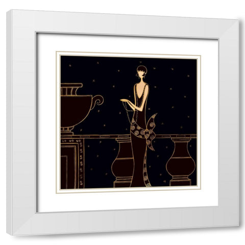 Grace White Modern Wood Framed Art Print with Double Matting by Laly