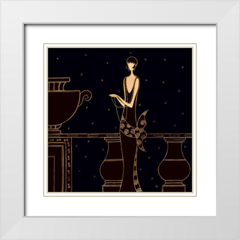 Grace White Modern Wood Framed Art Print with Double Matting by Laly