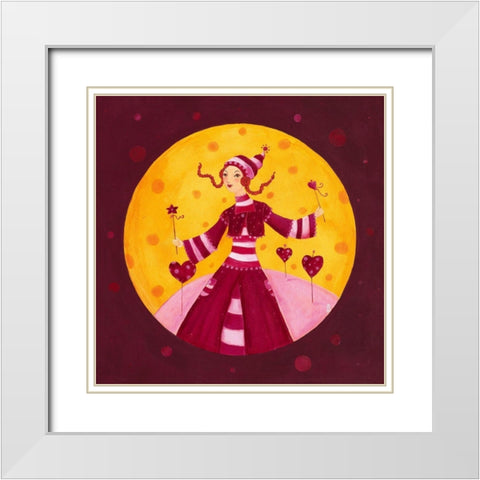 Mes petits cÅ“urs White Modern Wood Framed Art Print with Double Matting by Pillault, Loetitia