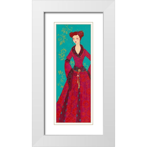 Myosotis White Modern Wood Framed Art Print with Double Matting by Pillault, Loetitia