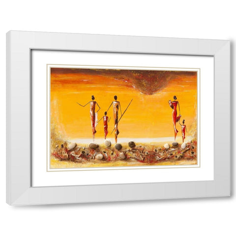 Plage White Modern Wood Framed Art Print with Double Matting by Marso