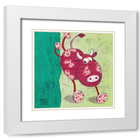 Magguy White Modern Wood Framed Art Print with Double Matting by Dahan, Sushila