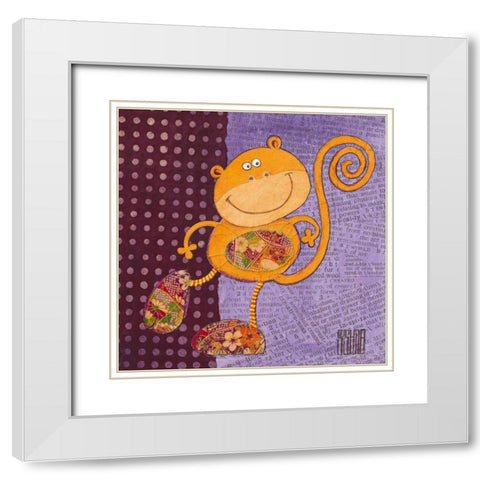 Coco White Modern Wood Framed Art Print with Double Matting by Dahan, Sushila