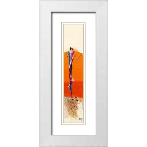 Duo Orange White Modern Wood Framed Art Print with Double Matting by Marso
