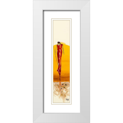 Duo Jaune White Modern Wood Framed Art Print with Double Matting by Marso