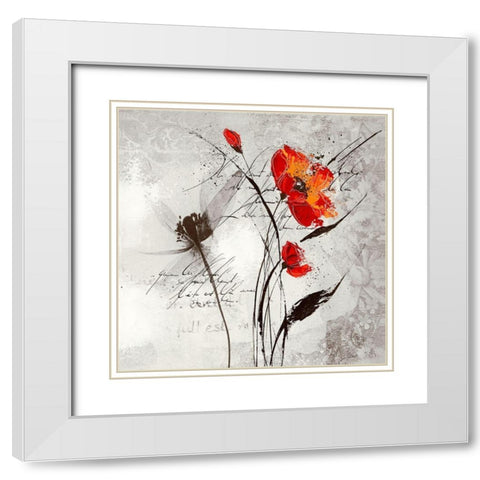 Petite aventure fleurie II White Modern Wood Framed Art Print with Double Matting by Zacher-Finet, Isabelle