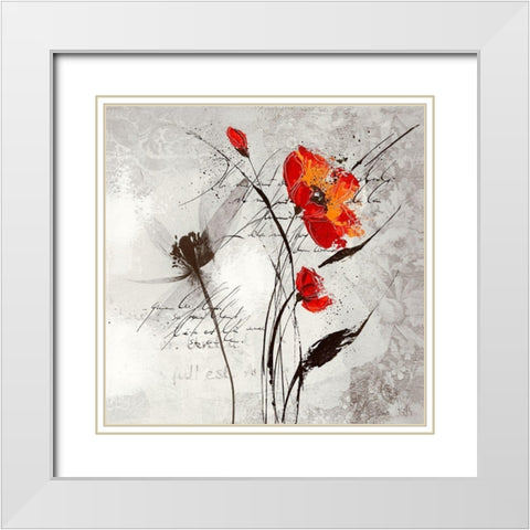 Petite aventure fleurie II White Modern Wood Framed Art Print with Double Matting by Zacher-Finet, Isabelle