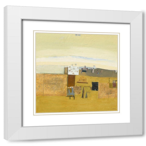 Flower at Treflez White Modern Wood Framed Art Print with Double Matting by Frampton, Russell