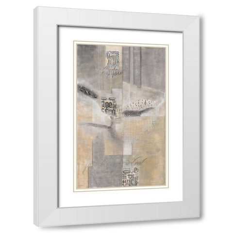 Abstrakt White Modern Wood Framed Art Print with Double Matting by Alba, Andreas