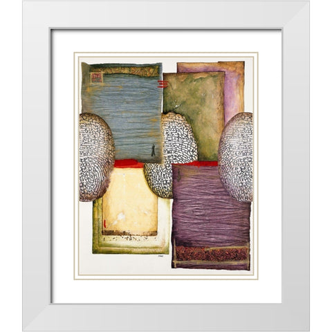 Continents White Modern Wood Framed Art Print with Double Matting by Bonnet, Sophie