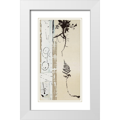 Fougere White Modern Wood Framed Art Print with Double Matting by Noiseux, Marie Madeleine
