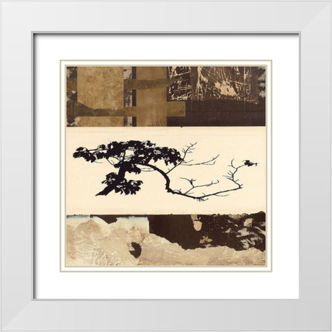 Bonsai White Modern Wood Framed Art Print with Double Matting by Noiseux, Marie Madeleine
