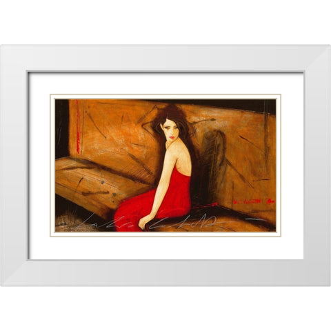 Improvviso silenzio White Modern Wood Framed Art Print with Double Matting by Calvetti, Fabio