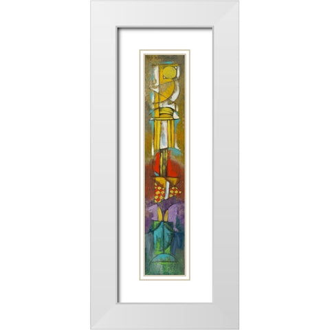 Totem I White Modern Wood Framed Art Print with Double Matting by Da San Lorenzo, Paolo