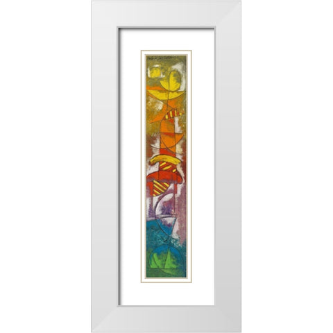 Totem II White Modern Wood Framed Art Print with Double Matting by Da San Lorenzo, Paolo