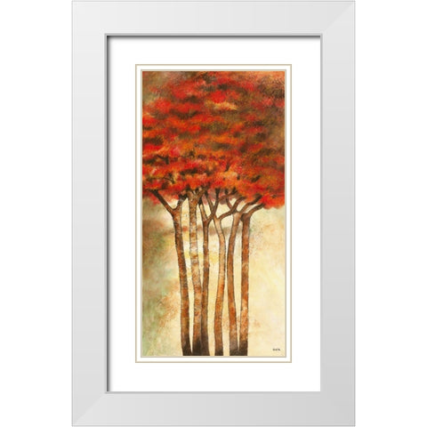 Branches White Modern Wood Framed Art Print with Double Matting by Gack, Jean-Pierre
