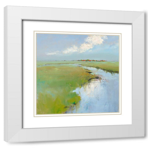 Water and Land White Modern Wood Framed Art Print with Double Matting by Groenhart, Jan