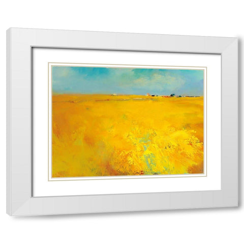 Harvest Time White Modern Wood Framed Art Print with Double Matting by Groenhart, Jan