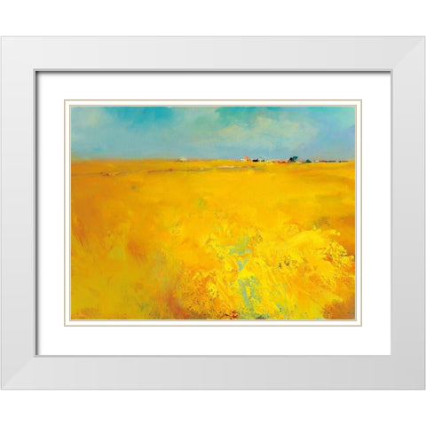 Harvest Time White Modern Wood Framed Art Print with Double Matting by Groenhart, Jan