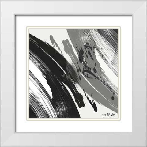 Sei I White Modern Wood Framed Art Print with Double Matting by Hitomi, Naoki