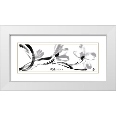 Ryuka IV White Modern Wood Framed Art Print with Double Matting by Hitomi, Naoki
