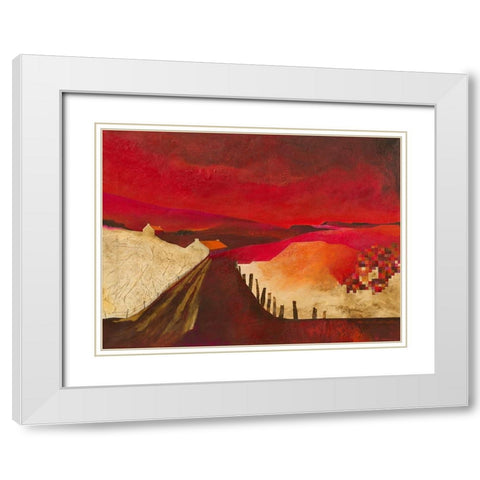 Pixel Landscape White Modern Wood Framed Art Print with Double Matting by Holtkamp, Margreet