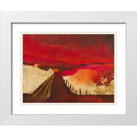 Pixel Landscape White Modern Wood Framed Art Print with Double Matting by Holtkamp, Margreet