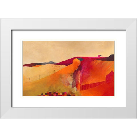 Territorial Landscape White Modern Wood Framed Art Print with Double Matting by Holtkamp, Margreet