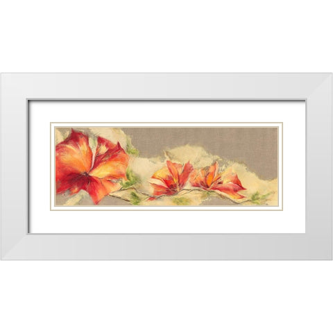 Flowers II White Modern Wood Framed Art Print with Double Matting by Marks, Rita