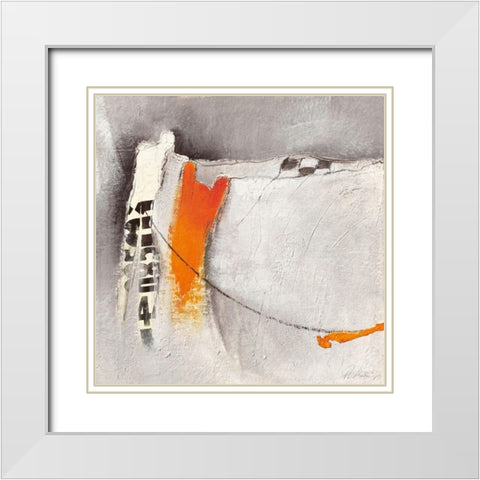 Abstrakt IV White Modern Wood Framed Art Print with Double Matting by Marks, Rita