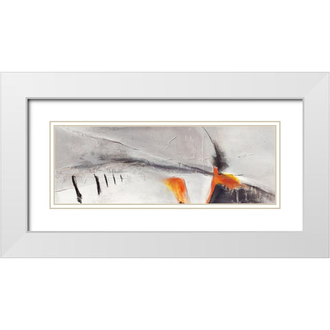 Abstrakte Landschaft II White Modern Wood Framed Art Print with Double Matting by Marks, Rita