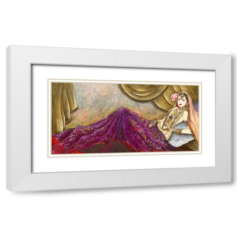 Romance indienne II White Modern Wood Framed Art Print with Double Matting by Maugeri, Valerie