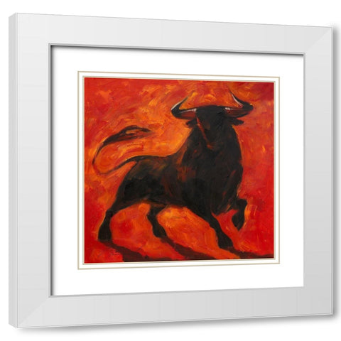 Toro V White Modern Wood Framed Art Print with Double Matting by Panasenko, Inna