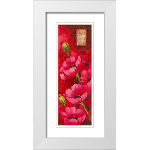 Duo d Anemones I White Modern Wood Framed Art Print with Double Matting by Pasquier, Sylvi